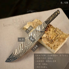 Laden Sie das Bild in den Galerie-Viewer, Unique Damascus Steel Blade Blank for knife making, crafting, hobby. Art 9.105