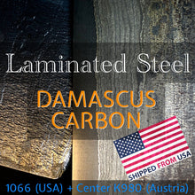 Laden Sie das Bild in den Galerie-Viewer, Damascus Laminated Carbon Steel Blank, Hand Forge for Knife Making. US Stock