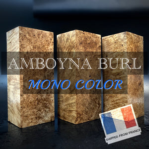 AMBOYNA BURL Bois Très Rare, Mono Couleur Blanc pour le Travail du Bois. Bourse de France. #10.AB.30