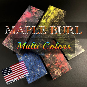 MAPLE BURL Stabilized Wood, MULTI COLORS, Blanks for Woodworking. USA Stock.