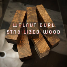 Laden Sie das Bild in den Galerie-Viewer, WALNUT BURL Stabilized Wood Rare, Blanks for woodworking, turning. Art 3.WB