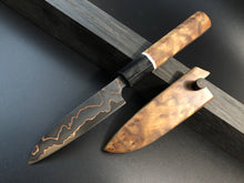 Charger l&#39;image dans la galerie, PETTY Best Kitchen Knife Japanese Style, Carbon Steel, Author&#39;s work, Single copy.