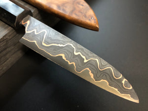 PETTY Best Kitchen Knife Japanese Style, Carbon Steel, Author's work, Single copy.