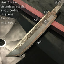 Load image into Gallery viewer, Unique Laminated Stainless Steel Blade Tanto for knife making, 63HRC. Art 9.108