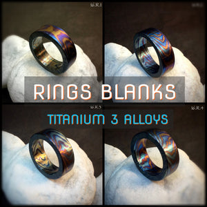 Titanium Rings Blanks, Timascus analogue, Hand Forge multi-layer Titanium.