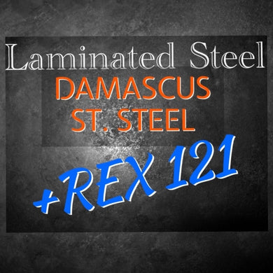 Damascus Laminated Stainless Steel Forged Blank. Center REX121. France Stock.