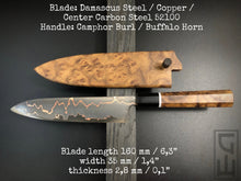 Load image into Gallery viewer, SANTOKU Best Kitchen Knife Japanese Style, Carbon Steel, Author&#39;s work, Single copy.