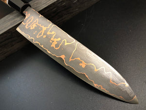 SANTOKU Best Kitchen Knife Japanese Style, Carbon Steel, Author's work, Single copy.