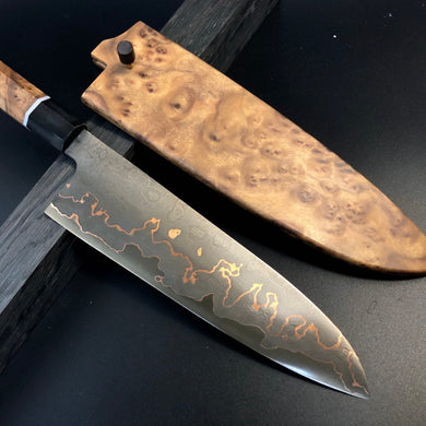 CHEF 210 mm, Best Kitchen Knife Japanese Style, Carbon Steel, Author's work, Single copy.