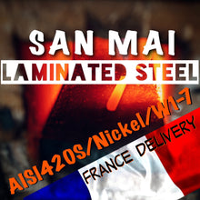 Charger l&#39;image dans la galerie, Laminated Stainless Steel, “San Mai”, Forge Billet. Center W1-7. France Stock