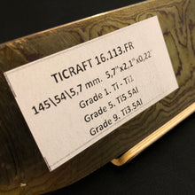 Charger l&#39;image dans la galerie, TITANIUM DAMASCUS Billet, 3 Alloys, 5.7 mm. Hand Forge Crafting. France Stock. #16.113