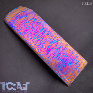 TITANIUM DAMASCUS Billet, 3 Alloys, 5.7 mm. Hand Forge Crafting. France Stock. #16.113
