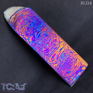 TITANIUM DAMASCUS Billet, 3 Alloys, 5.4 mm. Hand Forge Crafting. France Stock. #16.114