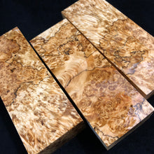 Laden Sie das Bild in den Galerie-Viewer, MAPLE BURL Stabilized Wood, NATURAL COLOR, Blanks for Woodworking. France Stock.