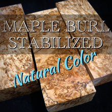Cargar imagen en el visor de la galería, MAPLE BURL Stabilized Wood, NATURAL COLOR, Blanks for Woodworking. France Stock.
