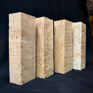 KARELIAN BIRCH Wood Set Four Blanks, Precious Woods, for Woodworking, Turning. #10.KB.4