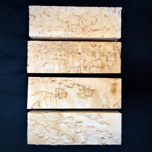 KARELIAN BIRCH Wood Set Four Blanks, Precious Woods, for Woodworking, Turning. #10.KB.4