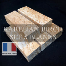 Charger l&#39;image dans la galerie, KARELIAN BIRCH Wood Set FIVE Blanks, Precious Woods, for Woodworking, Turning. #10.KB.5