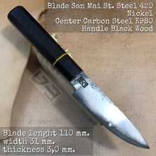 Charger l&#39;image dans la galerie, PETTY 110 mm, Best Kitchen Knife Japanese Style, San Mai Steel, Author&#39;s work, Single copy.