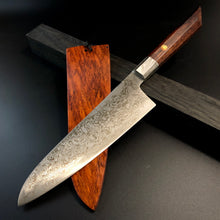 Charger l&#39;image dans la galerie, GYUTO Knife 205 mm, Integral Bolster, Damascus Stainless Steel, Author&#39;s work, Single copy.