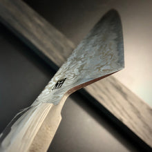 Load image into Gallery viewer, CHEF Knife 210 mm, Integral Bolster, Damascus Steel, Author&#39;s work, Single copy.