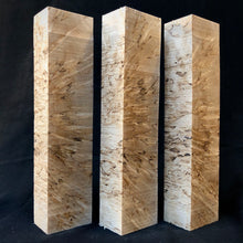 Load image into Gallery viewer, KARELIAN BIRCH Wood, Set Three Long Blanks, Precious Woods, for Woodworking. #10.KB.8
