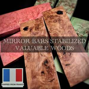 MIRROR BARS STABILIZED Wood, Valuable Woods, Very Rare, Premium Quality.