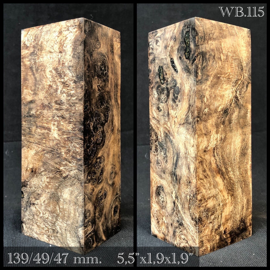 WALNUT BURL SPALTED Stabilized Wood, Top Category, Blank for woodworking. #WB.115