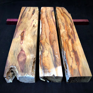 ROSEWOOD SPALTED, Set 3 Long Blanks for Crafting, Woodworking, Precious Woods. #10.RW.1