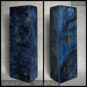 KARELIAN BIRCH, BLUE COLOR! Stabilized Wood Blank. From FRANCE STOCK.