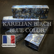 Charger l&#39;image dans la galerie, KARELIAN BIRCH, BLUE COLOR! Stabilized Wood Blank. From FRANCE STOCK.