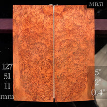 Load image into Gallery viewer, MAPLE BURL Stabilized Wood, RED Color, Mirror Blanks for woodworking, crafting.