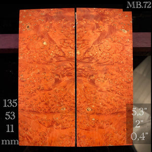 MAPLE BURL Stabilized Wood, RED Color, Mirror Blanks for woodworking, crafting.