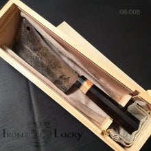 Charger l&#39;image dans la galerie, HATCHET, Hand Forged, Kitchen Axe, Custom Meat Cleaver, &quot;MESOZOIC XIII” - IRON LUCKY