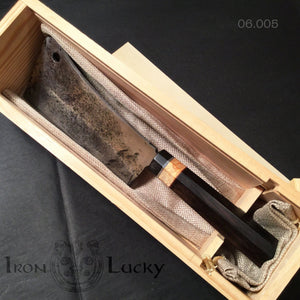 HATCHET, Hand Forged, Kitchen Axe, Custom Meat Cleaver, "MESOZOIC XIII” - IRON LUCKY
