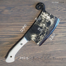 Load image into Gallery viewer, HATCHET, Hand Forged, Kitchen Chopping Axe, Meat Cleaver &quot;MESOZOIC XIV” - IRON LUCKY