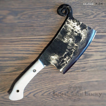 Load image into Gallery viewer, HATCHET, Hand Forged, Kitchen Chopping Axe, Meat Cleaver &quot;MESOZOIC XIV” - IRON LUCKY