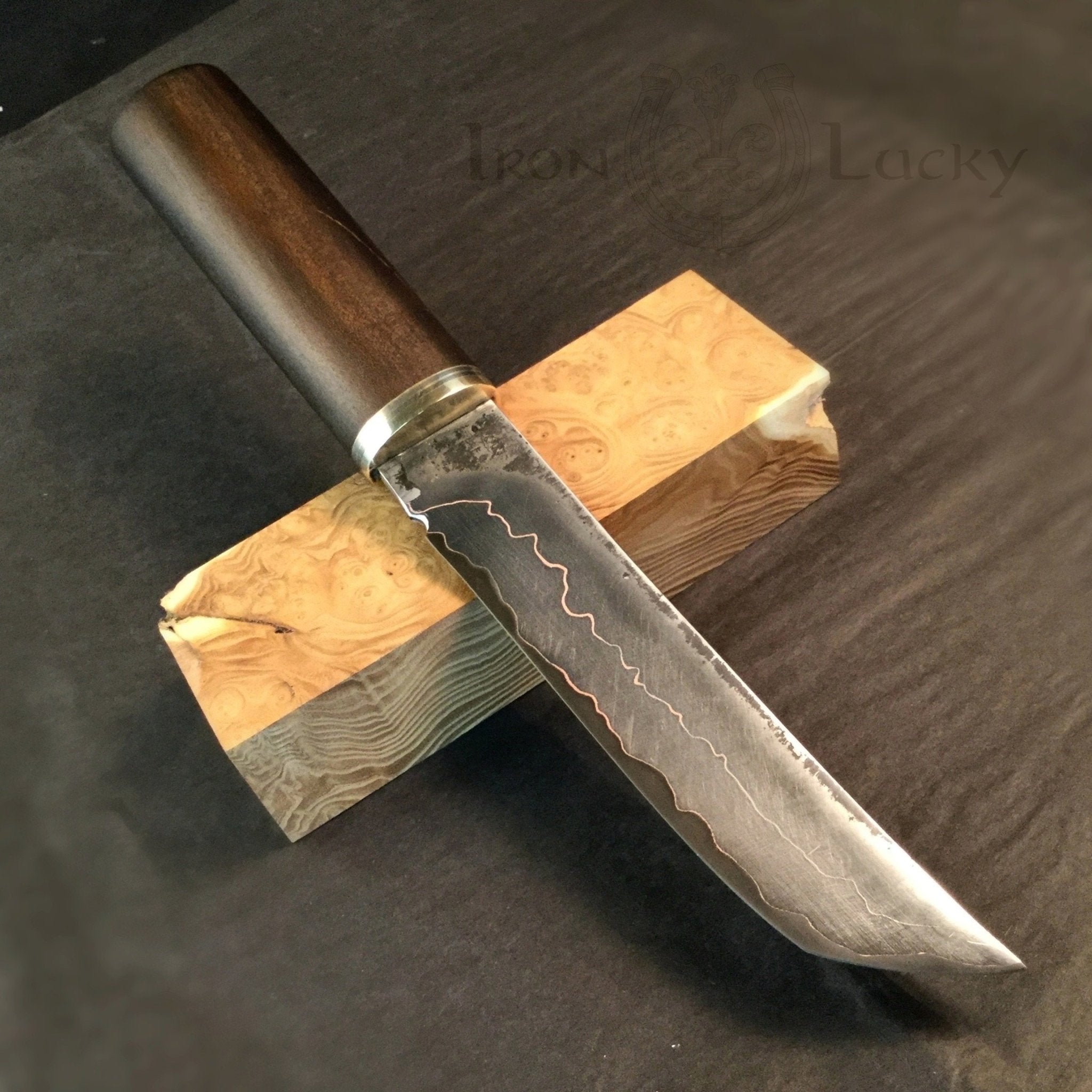 HTB-2 Hand Forge Sanmai Knife custom handmade Skinner Knife / Ram Horn —  HomeTown Knives