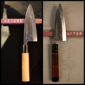 DEBA, Restauriertes altes japanisches Original-Küchenmesser, 2020