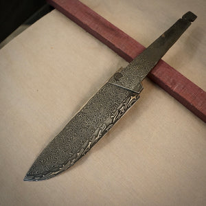Unique Damascus Steel Blade Blank for knife making, crafting, hobby. Art 9.101.2