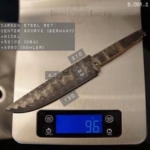 Load image into Gallery viewer, Unique Carbon Steel Blade Blank for knife making, crafting, hobby DIY. Art 9.095.B.9