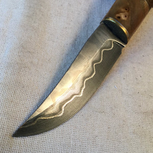 Couteau de chasse, San Mai, lame fixe, couteau à dos droit, Collection. Art 14.341