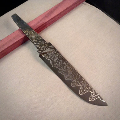 Unique Laminated Steel Blade Blank for knife making, crafting, hobby. Art 9.100.3