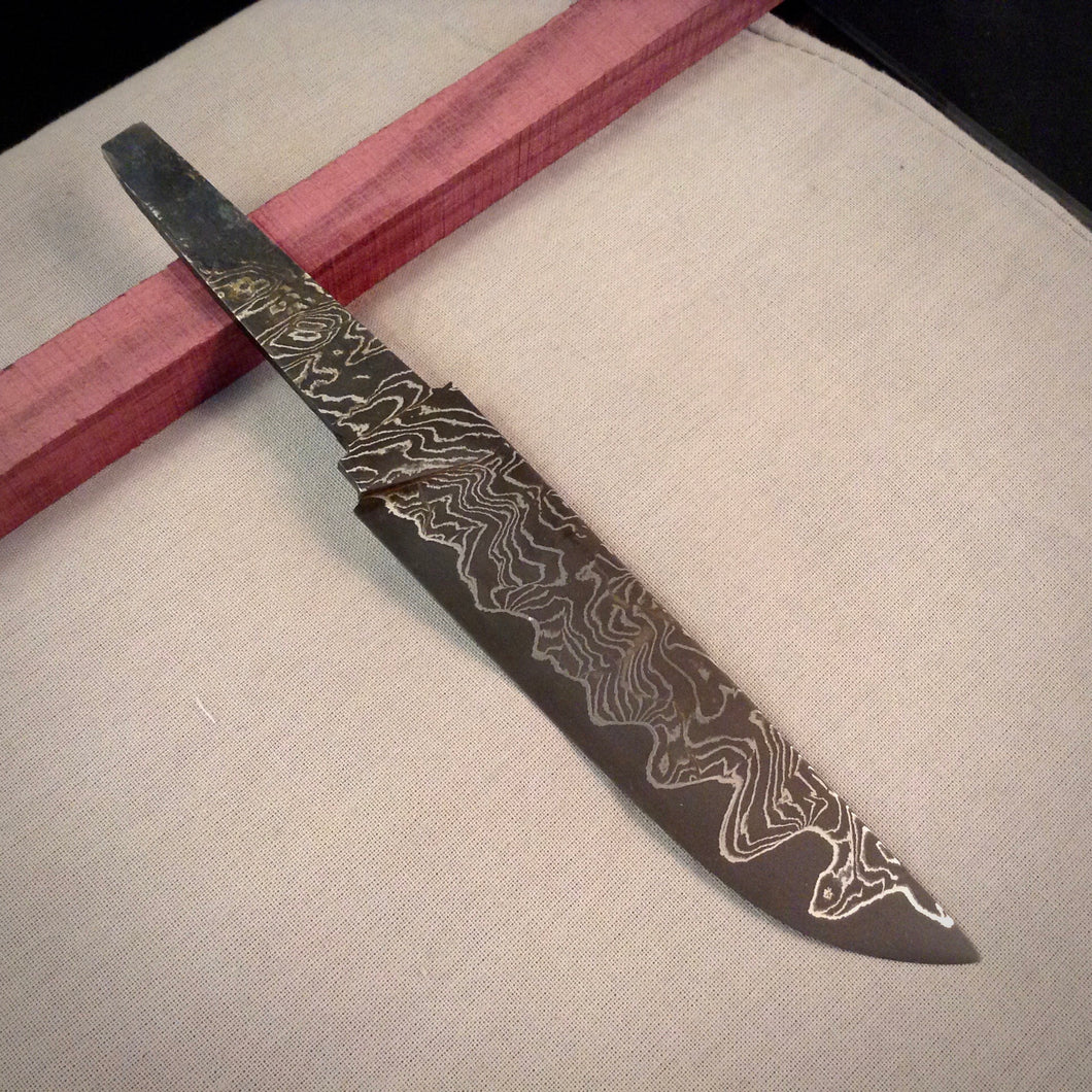 Unique Laminated Steel Blade Blank for knife making, crafting, hobby. Art 9.100.3