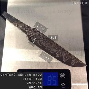 Hoja de acero laminada única en blanco para la fabricación de cuchillos, manualidades y pasatiempos. Art. 9.100.3