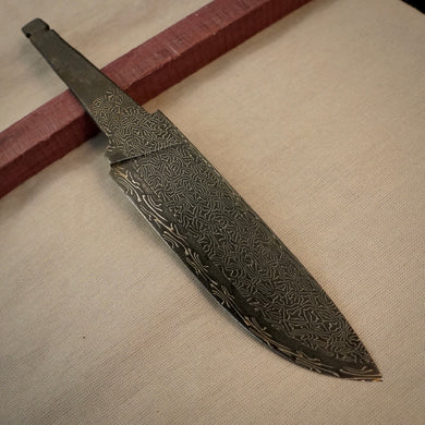 Unique Damascus Steel Blade Blank for knife making, crafting, hobby. Art 9.101.2