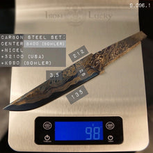 Load image into Gallery viewer, Unique Carbon Steel Blade Blank for knife making, crafting, hobby DIY. Art 9.096