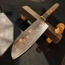 Charger l&#39;image dans la galerie, SANTOKU Japanese Style Kitchen Knife, Author&#39;s work, Single copy. Art 6.023