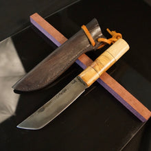 Laden Sie das Bild in den Galerie-Viewer, Tanto Knife Japanese style, Carbon Steel, Fixed Blade Straight Back. Art 14.J.01.4