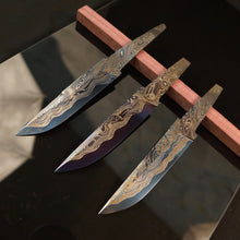 Load image into Gallery viewer, Unique Carbon Steel Blade Blank for knife making, crafting, hobby DIY. Art 9.096